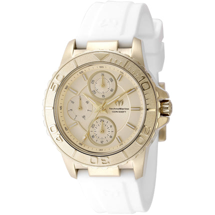 Technomarine Women's Watch - Sea Grace Quartz Gold Tone Dial White Strap | TM-725017 ,
