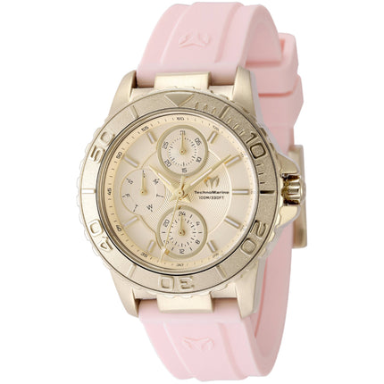 Technomarine Women's Watch - Sea Grace Quartz Gold Tone Dial Pink Strap | TM-725018 ,