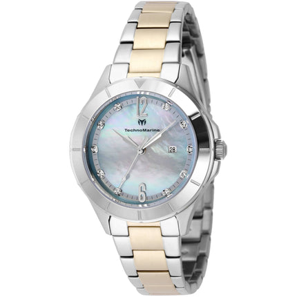 Technomarine Women's Watch - Luna Tides Quartz Blue and White Mop Dial | TM-825002 ,