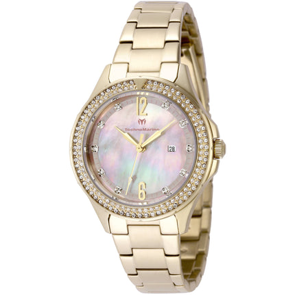 Technomarine Women's Watch - Luna Tides Quartz Yellow Gold Bracelet Date | TM-825003 ,