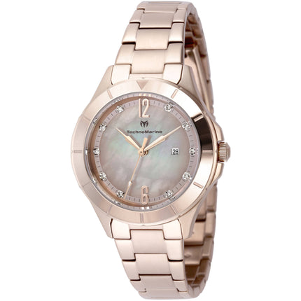 Technomarine Women's Watch - Luna Tides Quartz Rose Gold Steel Bracelet | TM-826002 ,