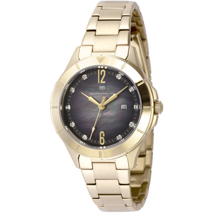 Technomarine Women's Watch - Luna Tides Quartz White and Black Mop Dial | TM-826003 ,