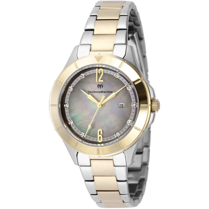 Technomarine Women's Watch - Luna Tides Quartz Grey and White Mop Dial | TM-826004 ,