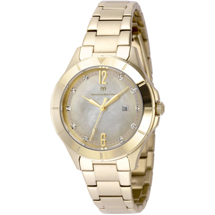 Technomarine Women's Watch - Luna Tides Quartz Yellow and White Mop Dial | TM-826005 ,