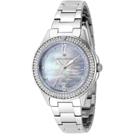 Technomarine Women's Watch - Luna Tides Quartz Blue and White Mop Dial | TM-826007 ,