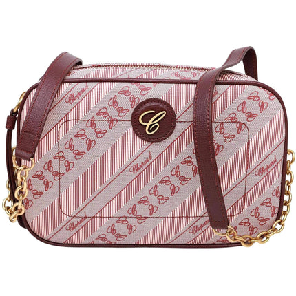 Chopard Women's Crossbody Bag - Happy Sport Bordeaux Red Canvas Camera | 95000-1114 ,