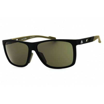 Adidas Men's Sunglasses - Matte Black Full Rim Rectangular Shape Frame | SP0067 02N ,
