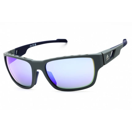 Adidas Men's Sunglasses - Grey/Other Full Rim Sport Wraparound Frame | SP0069 20Z ,
