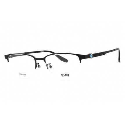 BMW Men's Eyeglasses - Matte Black Titanium Half Rim Rectangular Frame | BW5051-H 002 ,