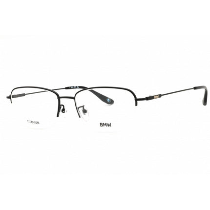 BMW Men's Eyeglasses - Matte Black Titanium Half Rim Rectangular Frame | BW5068-H 002 ,