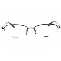 BMW Men's Eyeglasses - Matte Black Titanium Half Rim Rectangular Frame | BW5068-H 002 ,