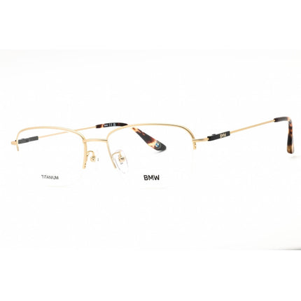 BMW Men's Eyeglasses - Pale Gold Titanium Half Rim Rectangular Frame | BW5068-H 032 ,