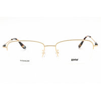 BMW Men's Eyeglasses - Pale Gold Titanium Half Rim Rectangular Frame | BW5068-H 032 ,