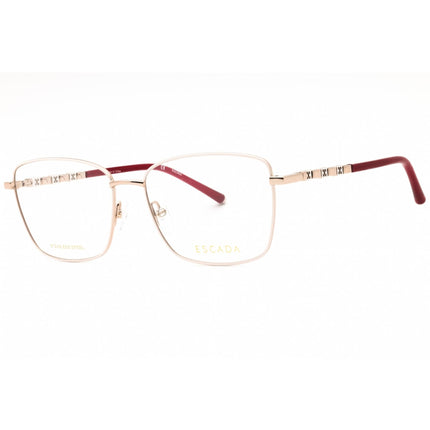 Escada Women's Eyeglasses - Shiny Red Gold Metal Full Rim Square Frame | VESD53 0E59 ,