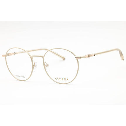 Escada Women's Eyeglasses - Shiny Rose Gold Metal Full Rim Round Frame | VESE36 0F47 ,