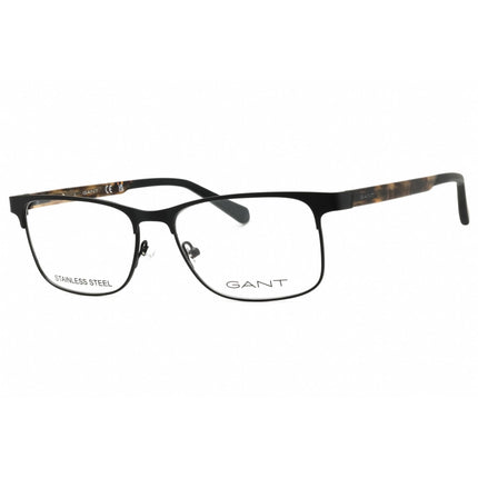 Gant Men's Eyeglasses - Matte Black Metal Full Rim Rectangular Frame | GA3234 002 ,