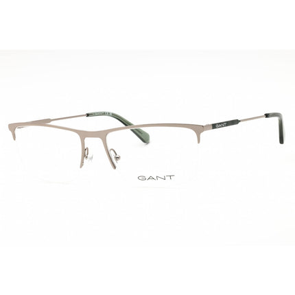 Gant Men's Eyeglasses - Matte Dark Green Metal Half Rim Rectangular Frame | GA3288 097 ,