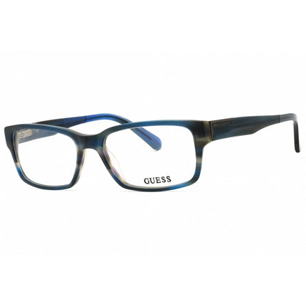 Guess Men's Eyeglasses - Matte Blue Acetate Full Rim Rectangular Frame | GU1775 L11 ,