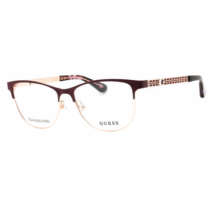 Guess Women's Eyeglasses - Matte Bordeaux Metal Full Rim Cat Eye Frame | GU2883 070 ,