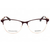 Guess Women's Eyeglasses - Matte Bordeaux Metal Full Rim Cat Eye Frame | GU2883 070 ,