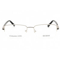 Guess Men's Eyeglasses - Shiny Light Nickeltin Metal Rectangular Frame | GU50044 010 ,