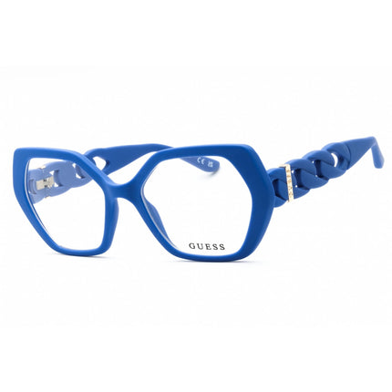 Guess Women's Eyeglasses - Matte Blue Injected Propionate Cat Eye Frame | GU50116 091 ,