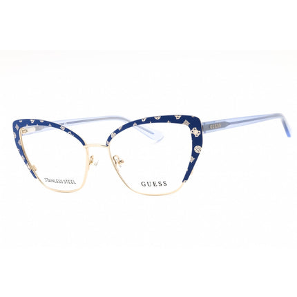 Guess Women's Eyeglasses - Blue/Other Metal Full Rim Cat Eye Shape Frame | GU50122 092 ,