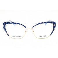 Guess Women's Eyeglasses - Blue/Other Metal Full Rim Cat Eye Shape Frame | GU50122 092 ,