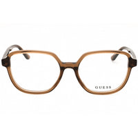 Guess Women's Eyeglasses - Shiny Dark Brown Acetate Full Rim Square | GU50154-D 048 ,
