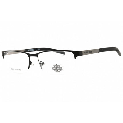 Harley Davidson Men's Eyeglasses - Matte Black Metal Rectangular Frame | HD00015 002 ,