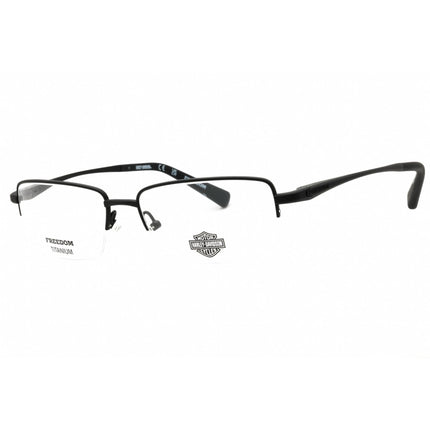 Harley Davidson Men's Eyeglasses - Matte Black Metal Rectangular Frame | HD9024 002 ,
