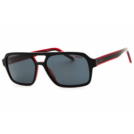 Hugo Men's Sunglasses - Black Red Plastic Full Rim Navigator Frame | HG 1241/S 0OIT IR ,