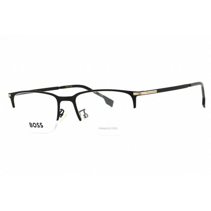 Hugo Boss Men's Eyeglasses - Black Metal Half Rim Rectangular | BOSS 1616/F I46 00 ,