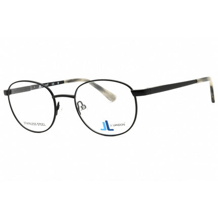 J. Landon Men's Eyeglasses - Matte Black Metal Full Rim Round Shape Frame | JL1000 002 ,