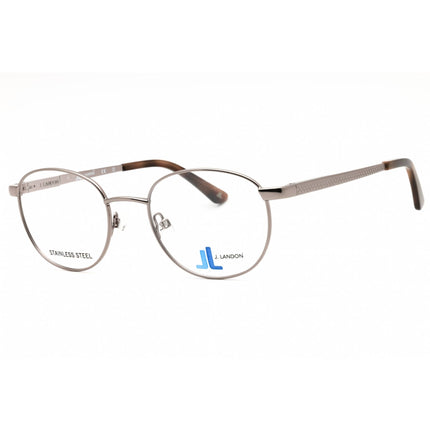 J. Landon Men's Eyeglasses - Shiny Gunmetal Metal Full Rim Round Frame | JL1000 008 ,