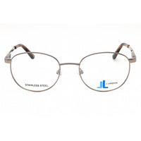 J. Landon Men's Eyeglasses - Shiny Gunmetal Metal Full Rim Round Frame | JL1000 008 ,