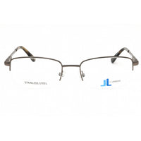 J. Landon Men's Eyeglasses - Shiny Gunmetal Metal Half Rim Rectangular | JL1001 008 ,