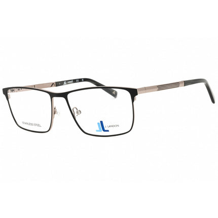 J. Landon Men's Eyeglasses - Matte Black Metal Full Rim Square Frame | JL1009 002 ,