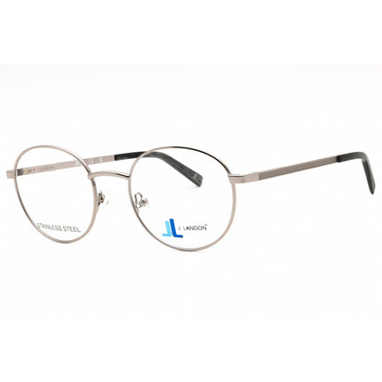 J. Landon Men's Eyeglasses - Shiny Gunmetal Metal Full Rim Round Frame | JL1014 008 ,