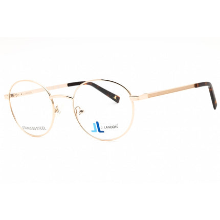 J. Landon Men's Eyeglasses - Pale Gold Metal Full Rim Round Shape Frame | JL1014 032 ,