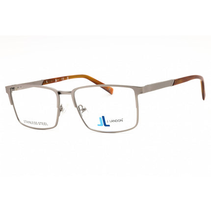 J. Landon Men's Eyeglasses - Matte Gunmetal Metal Full Rim Rectangular | JL1015 009 ,