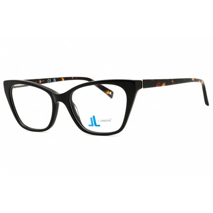 J. Landon Women's Eyeglasses - Shiny Black Acetate Cat Eye Shape Frame | JL50006 001 ,