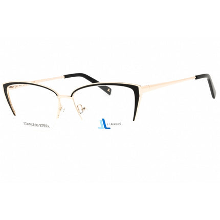 J. Landon Women's Eyeglasses - Matte Black Metal Half Rim Cat Eye Frame | JL5010 002 ,