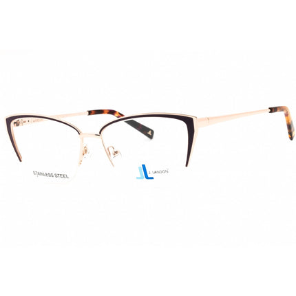 J. Landon Women's Eyeglasses - Shiny Bordeaux Metal Cat Eye Shape Frame | JL5010 069 ,