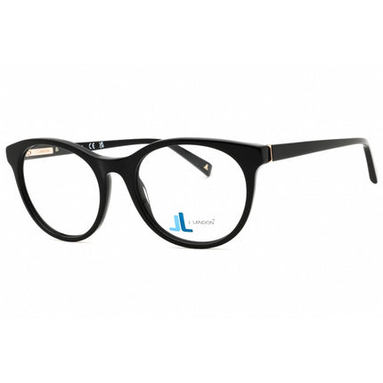 J. Landon Women's Eyeglasses - Shiny Black Acetate Full Rim Round Frame | JL5014 001 ,