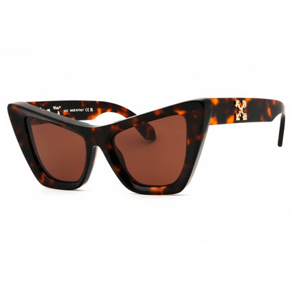 Off-White Women's Sunglasses - Havana Plastic Full Rim Cat Eye Frame | EDVARD 6064 ,