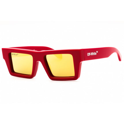Off-White Unisex Sunglasses - Red Plastic Full Rim Rectangular Frame | NASSAU 2576 ,