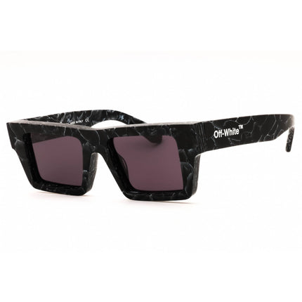Off-White Unisex Sunglasses - Black Marble Plastic Full Rim Rectangular | NASSAU 107 ,