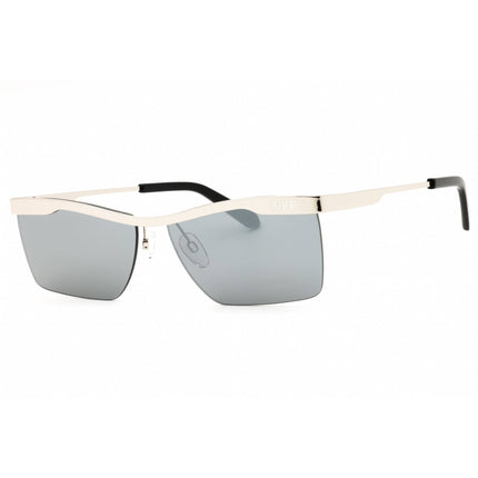Off-White Unisex Sunglasses - Silver Metal Half Rim Rectangular Frame | RIMINI 7272 ,