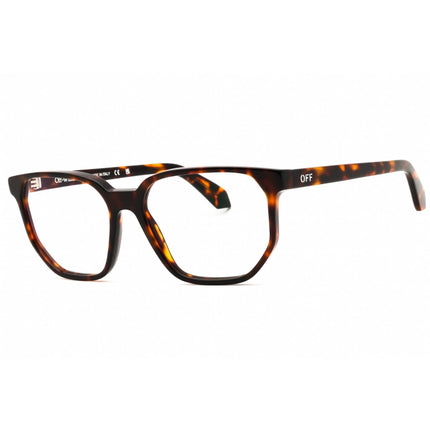 Off-White Unisex Eyeglasses - Havana Plastic Full Rim Geometric Frame | STYLE 39 6000 ,